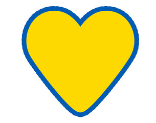 heart with blue edge and yellow background