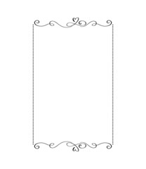 Calligraphy Vector ornamental frame with hearts. Valentine Day decorative ornament for decoration text, design of wedding invitation, love romantic greeting card