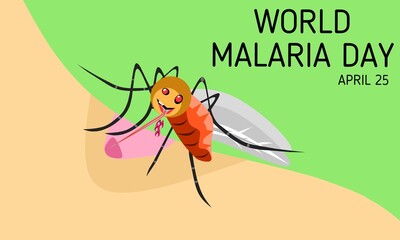 Vector graphic of world malaria day for world malaria day celebration. flat design. flyer design. flat illustration. April 25.