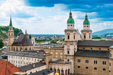Salzburg Cathedral is the seventeenth-century Baroque cathedral of the Roman Catholic Archdiocese - obrazy, fototapety, plakaty