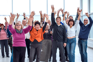 Fototapeta premium Senior Group Friends Exercise Relax Concept