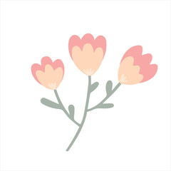 A simple field plant. A flower of a simplified minimalist shape. Childish vector illustration.