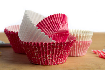 Birthday Cupcake Liners in Pink and White