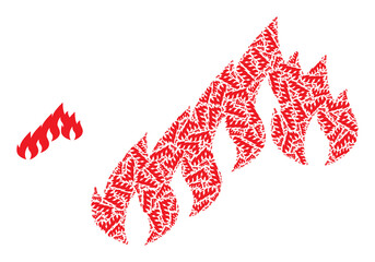 Recursion mosaic firewall icon. Vector mosaic is formed with recursive rotated firewall elements. Recursion mosaic of firewall icons.