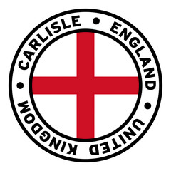 Round Carlisle England United Kingdom Flag Clipart