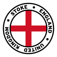 Round Stoke England United Kingdom Flag Clipart