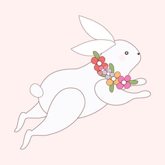 rabbit with a flower.