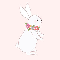 easter bunny with flower.