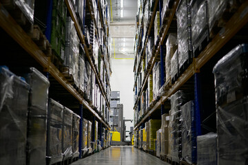 forklift in warehouse