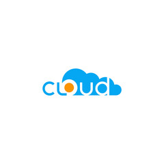 Cloud text logo design.