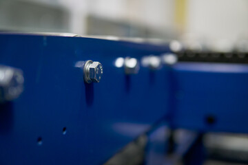 close up of a blue mashine