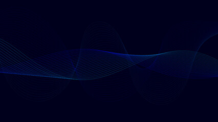 Abstract wavy stripes. Linear art. Wave with shadow. Optical art abstract wave background. Vector dynamic illustration