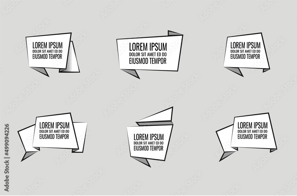 Aufkleber set of speech bubbles for quotes with stroke and line