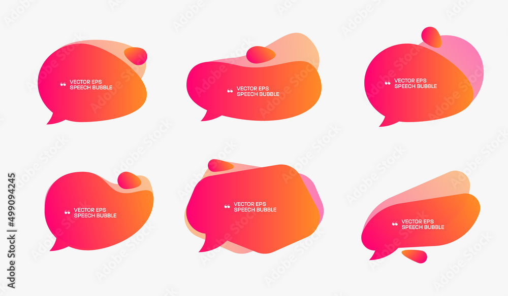 Poster Vector template of bubble shapes for quotes with gradients and overlay effect
