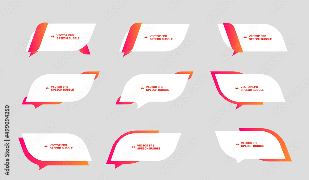 Poster Vector template of white bubble shapes for quotes with colorful design elements.