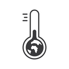 Thin line global warming icon on white background