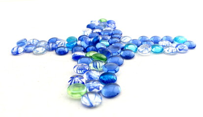 Blue Stones Glass Gems - obrazy, fototapety, plakaty