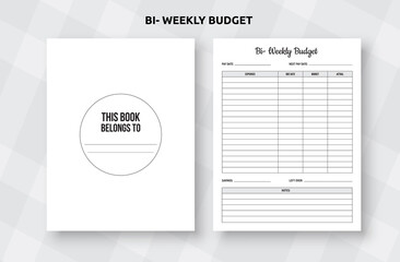 Biweekly budget planner or finance planner KDP interior