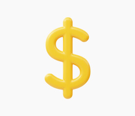 3d Realistic Dollar Sign vector illustration.