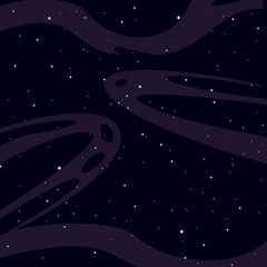 Space cartoon background. Stars in the space. Vector illustration