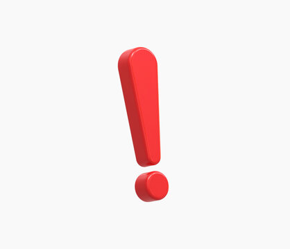 3d Realistic exclamation mark vector illustration.