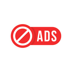 free ad blocker or promotion block red icon