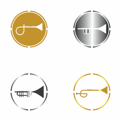 Trumpet music instrument vector icon