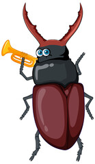 A beetle cartoon character isolated