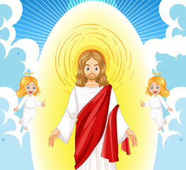 Obraz na płótnie Canvas Jesus Christ in cartoon style