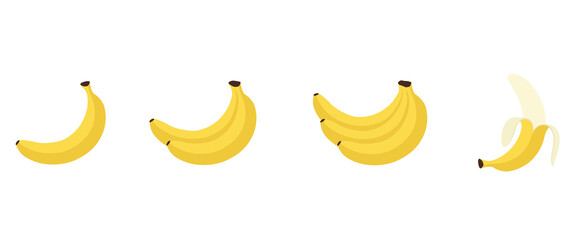 バナナのイラストアイコン素材セット