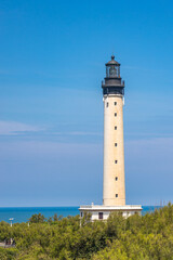 Fototapeta na wymiar Biarritz lighthouse on a summer day in France