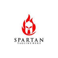 Spartan Helmed Logo Design Concept Vector 