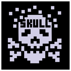 digital sign pixel skull t shirt design