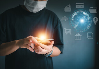 Communication and data technology concept.