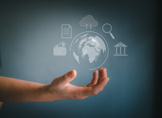 Fototapeta premium Communication and data technology concept.