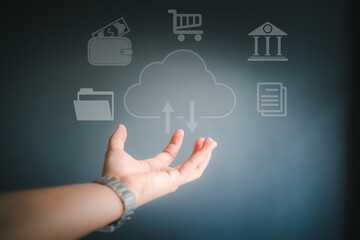 Communication and data technology concept.