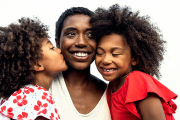 Happy Afro family having fun during vacations