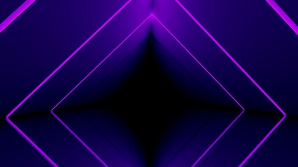 Fototapeta na wymiar Abstract architecture background triangular arches glow violet neon 3d render