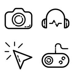 Computer Technology Flat Icon Set Isolated On White Background