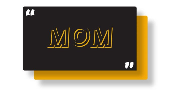 Animated retro, vintage ribbon with the text Mom.