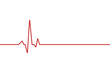 Vector illustration with red line cardio for medical design. Heartbeat cardiogram.