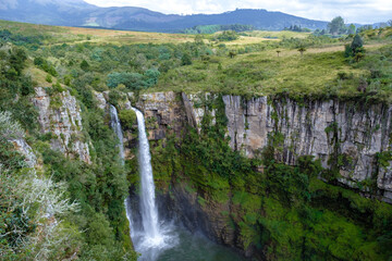 Panorama route South Africa, Picturesque green Berlin waterfall in Sabie, Graskop in Mpumalanga...