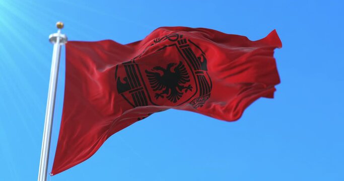 Italian protectorate of Albania Flag. Loop