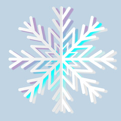 Big snowflake with gradient on background