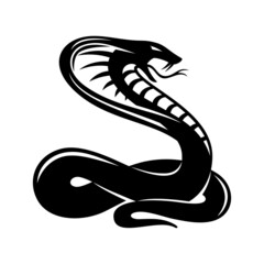 Black snake cobra icon on white background. - 499100853