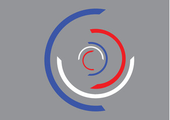 symbole du drapeau tricolore : des arcs de cercle embo&icirc;t&eacute;s aux couleurs bleu blanc rouge