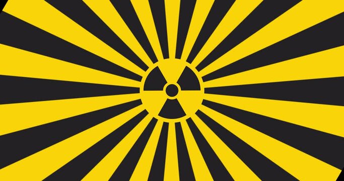 Sign dangerous Ionizing radiation pop art style, Ionizing radiation sign in yellow and black rays, Hazard symbol background warning