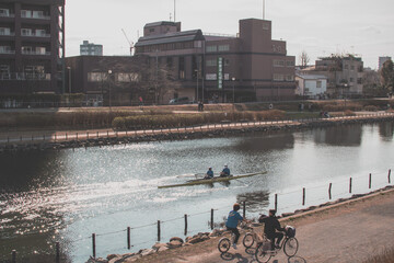 河川敷の景色【旧中津川】