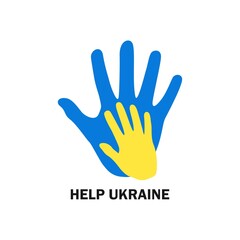 Pray for Ukraine. Stop war. Save Ukraine. I love Ukraine. Help Ukraine. Ukraine flag. Vector illustration.