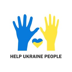 Pray for Ukraine. Stop war. Save Ukraine. I love Ukraine. Help Ukraine. Ukraine flag. Vector illustration.